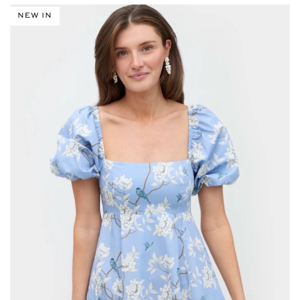 Hill House Matilda Dress Diane Blue Chinoiserie Size Small - Picture 2 of 6